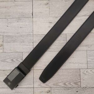 Men's NexBelt Texas Flag Black Leather No Hole Ratcheting Smooth Belt Size 36